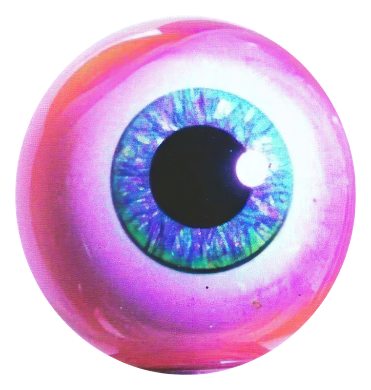 A surreal glowing eyeball