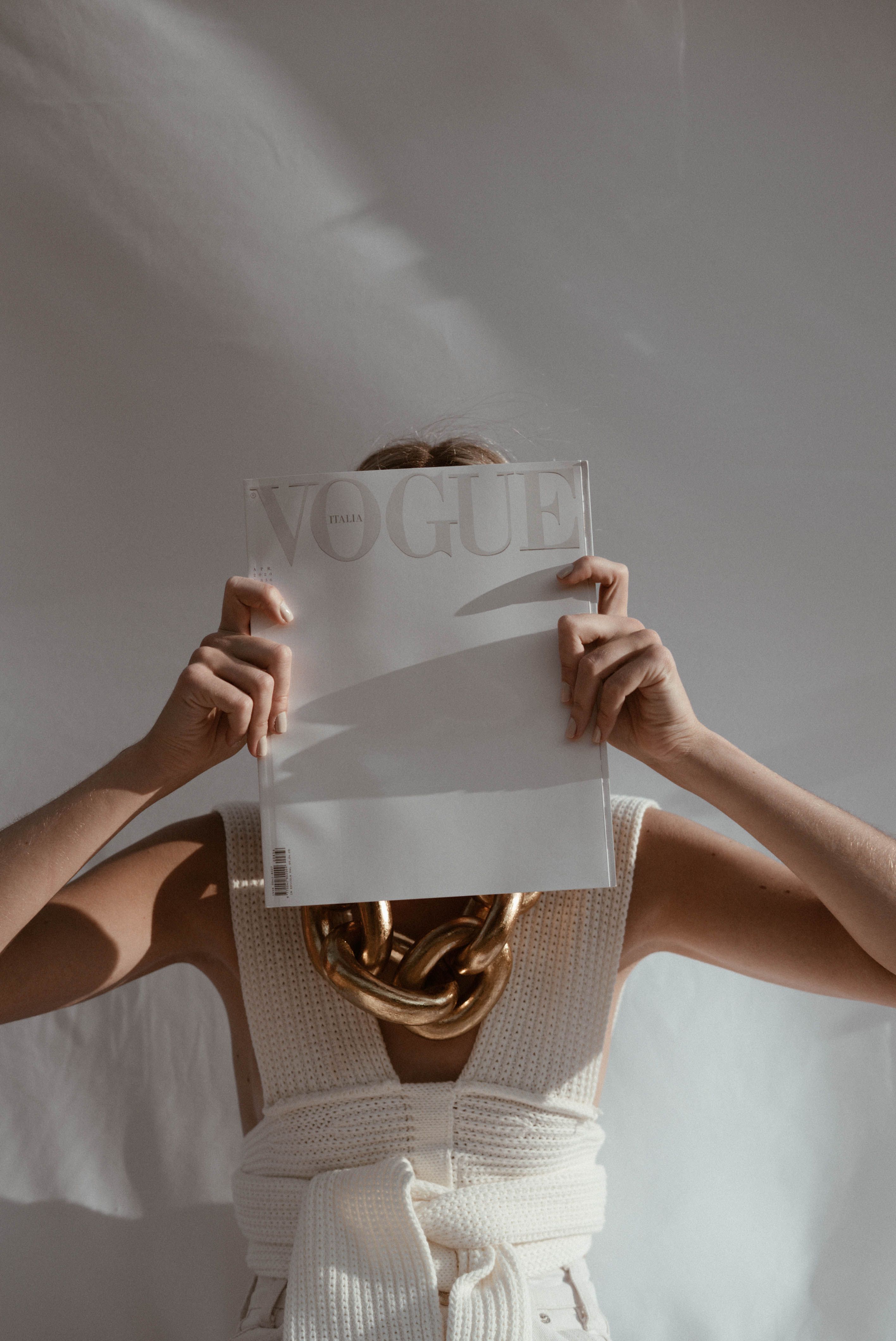 A Vogue cover hiding a face